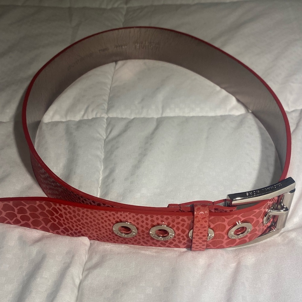 Michael Kors Hot Pink Snakeskin Belt